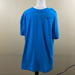 Men’s blue Nike Dri-Fit blue logo, short sleeve  T-shirt size L